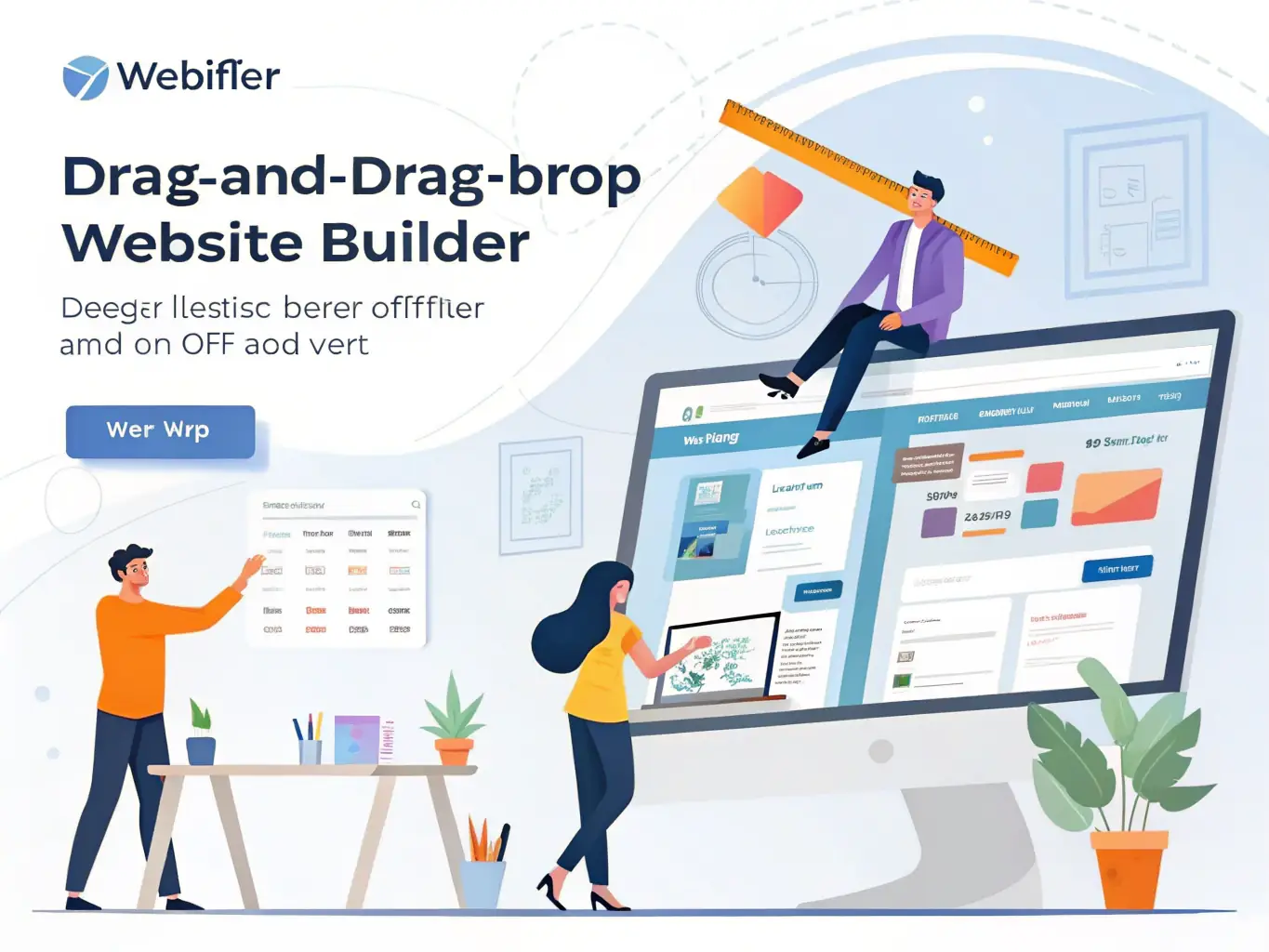 An image of a user-friendly website builder interface with drag-and-drop features, illustrating simplicity and ease of use, in the context of SimpliChile's website creation service.